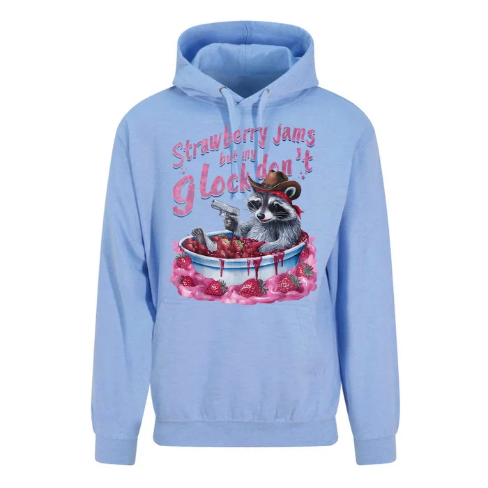 Strawberry Jams But My Dont Funny Raccoon Unisex Surf Hoodie