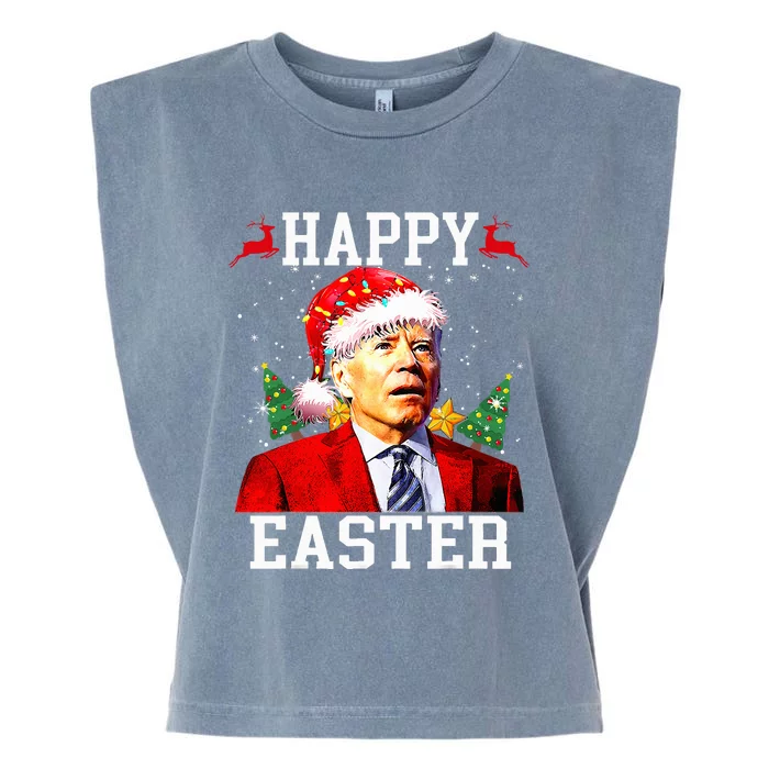 Santa Joe Biden Happy Easter Ugly Christmas Garment-Dyed Women's Muscle Tee