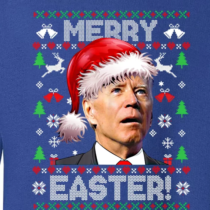 Santa Joe Biden Happy Easter Ugly Christmas Sweater Gift Toddler Sweatshirt