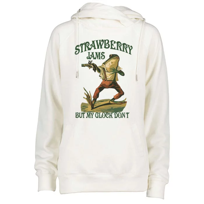 Strawberry Jams But My G.L.O.C.K Dont Womens Funnel Neck Pullover Hood