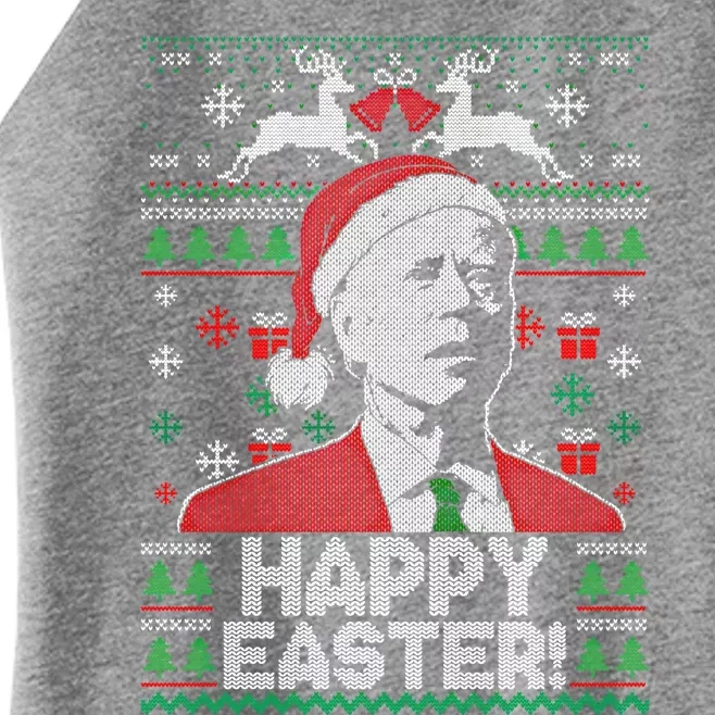 Santa Joe Biden Happy Easter Ugly Christmas Sweater Meaningful Gift Women’s Perfect Tri Rocker Tank