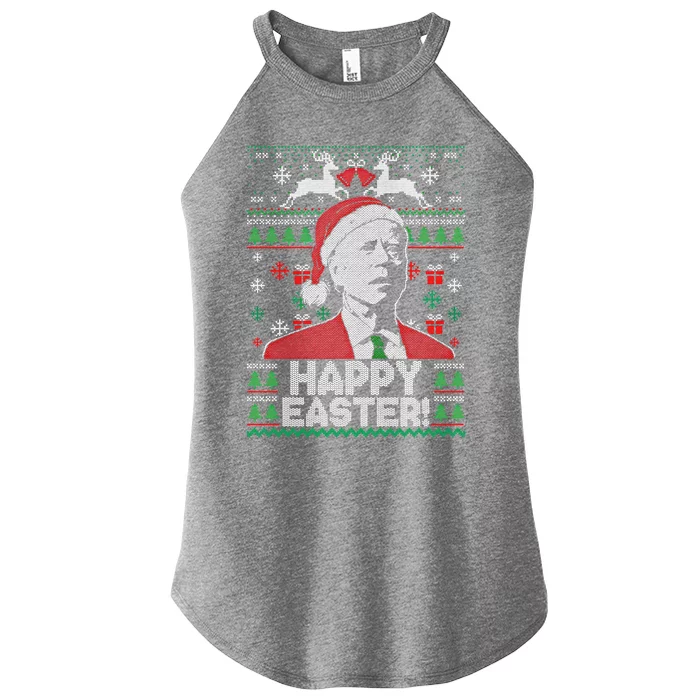 Santa Joe Biden Happy Easter Ugly Christmas Sweater Meaningful Gift Women’s Perfect Tri Rocker Tank