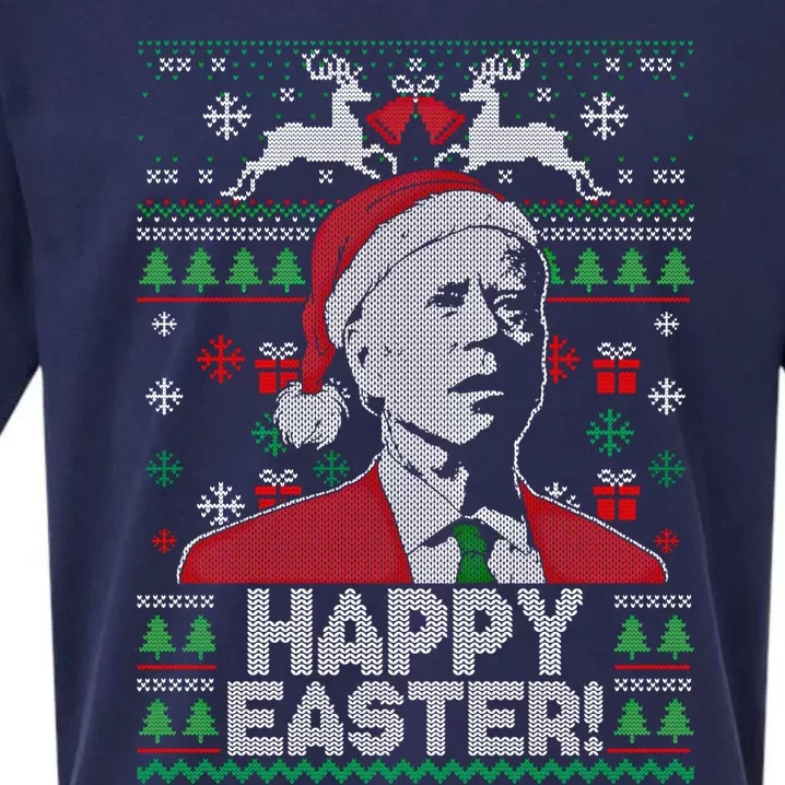 Santa Joe Biden Happy Easter Ugly Christmas Sweater Meaningful Gift Sueded Cloud Jersey T-Shirt