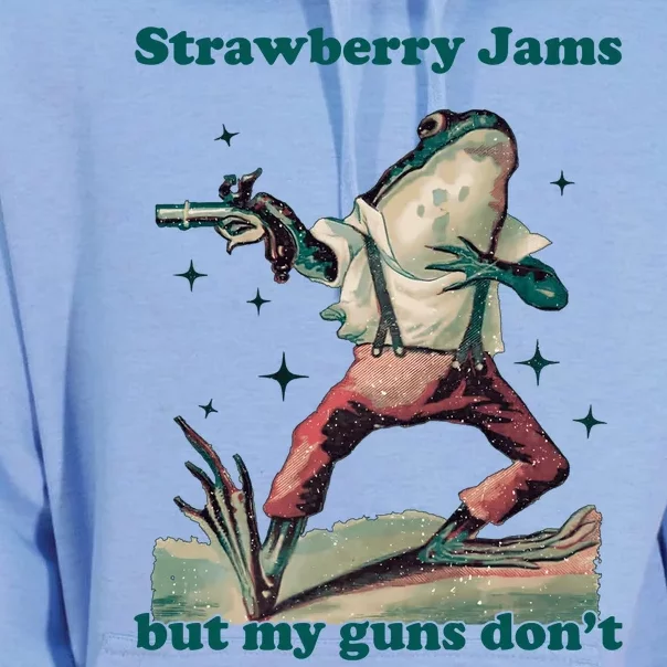 Strawberry Jams But My Guns Dont Funny Frog Unisex Surf Hoodie