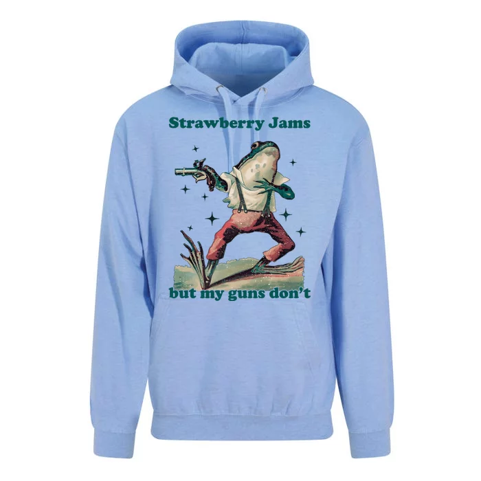 Strawberry Jams But My Guns Dont Funny Frog Unisex Surf Hoodie