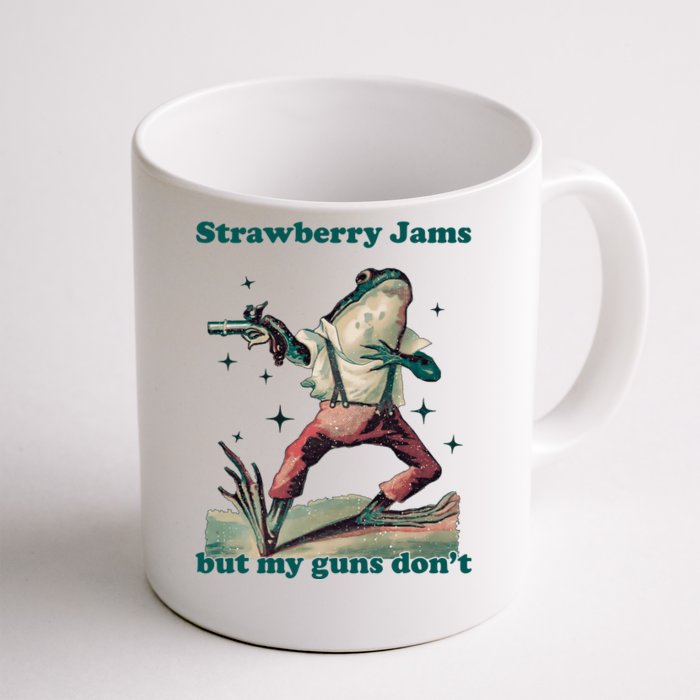 Strawberry Jams But My Guns Dont Funny Frog Front & Back Coffee Mug