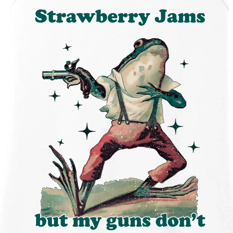 Strawberry Jams But My Guns Dont Funny Frog Ladies Essential Tank