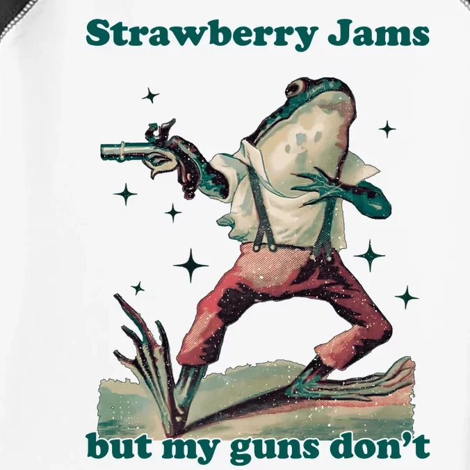 Strawberry Jams But My Guns Dont Funny Frog Infant Baby Jersey Bodysuit