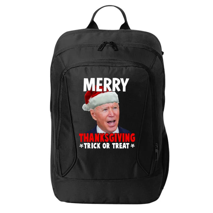 Santa Joe Biden Merry Thanksgiving Christmas Ugly Sweater Gift City Backpack