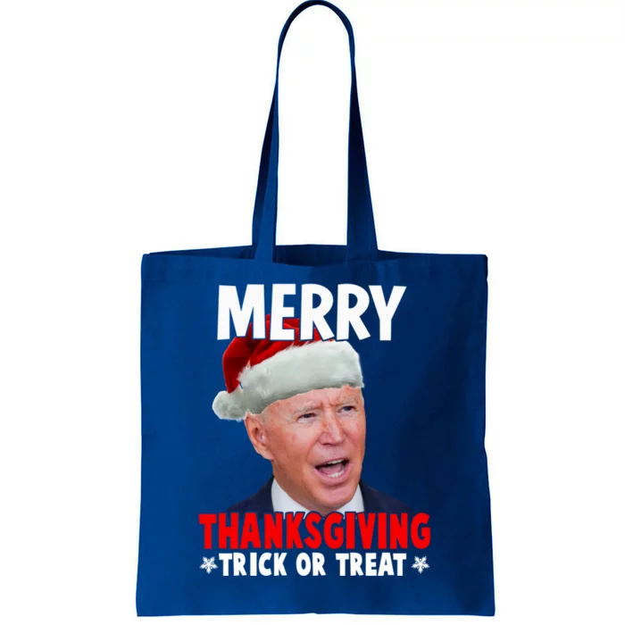 Santa Joe Biden Merry Thanksgiving Christmas Ugly Sweater Gift Tote Bag