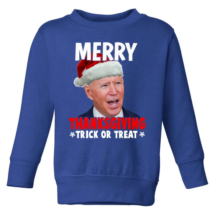 Santa Joe Biden Merry Thanksgiving Christmas Ugly Sweater Gift Toddler Sweatshirt