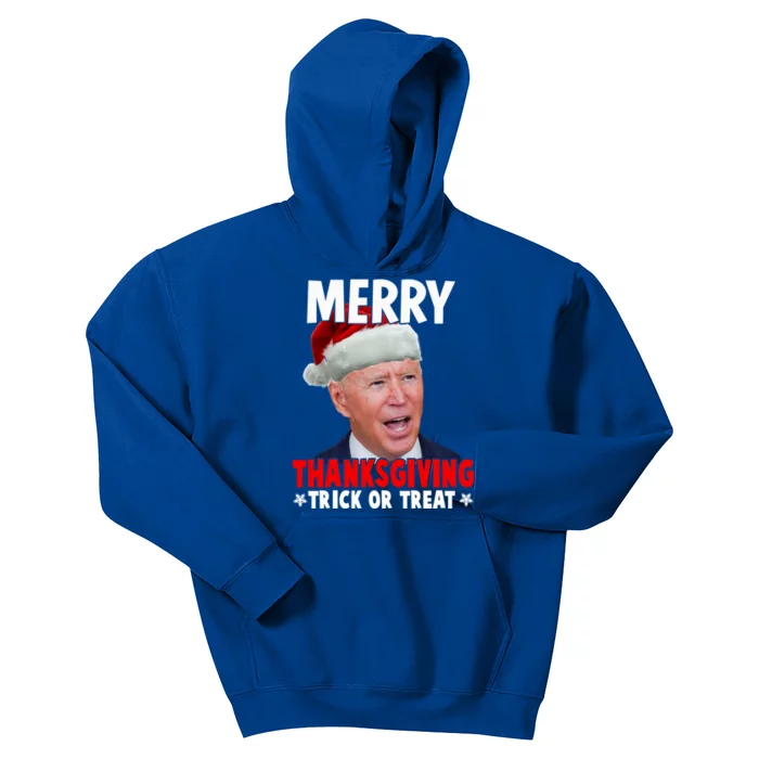 Santa Joe Biden Merry Thanksgiving Christmas Ugly Sweater Gift Kids Hoodie