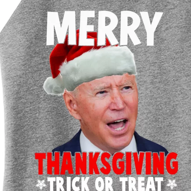 Santa Joe Biden Merry Thanksgiving Christmas Ugly Sweater Gift Women’s Perfect Tri Rocker Tank