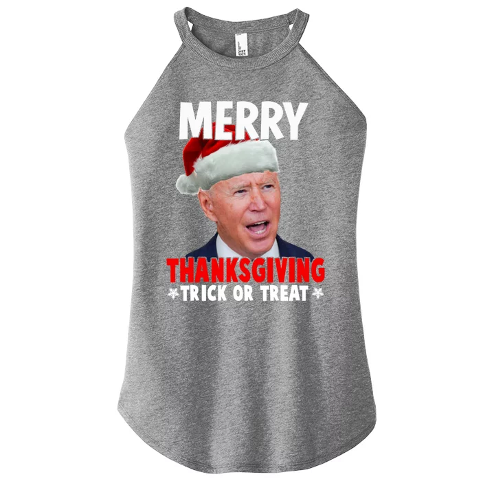 Santa Joe Biden Merry Thanksgiving Christmas Ugly Sweater Gift Women’s Perfect Tri Rocker Tank