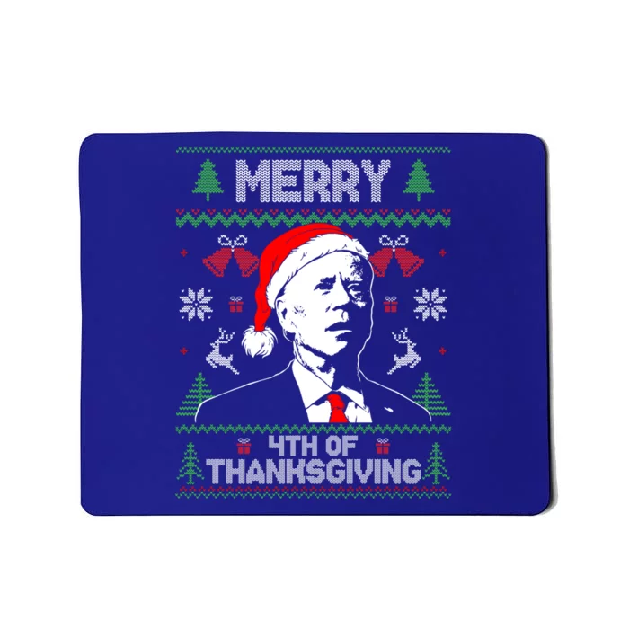 Santa Joe Biden Merry Thanksgiving Ugly Christmas Sweater Gift Mousepad