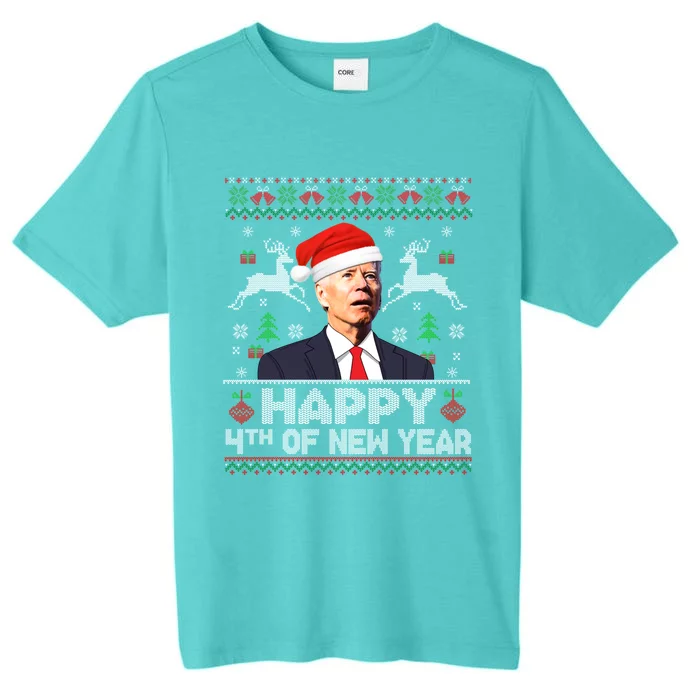 Santa Joe Biden 4th Of New Year Ugly Christmas Sweater Great Gift ChromaSoft Performance T-Shirt