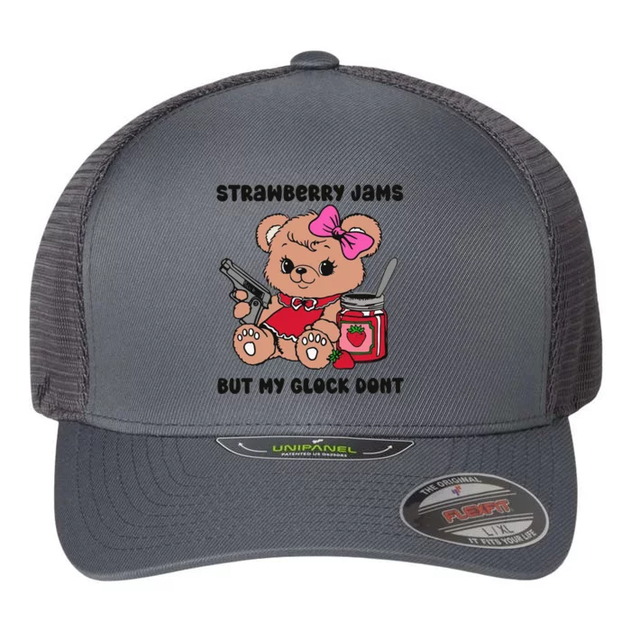 Strawberry Jams But My Gun Dont Funny Meme Flexfit Unipanel Trucker Cap