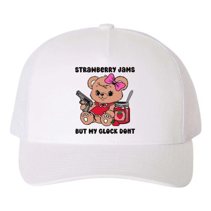 Strawberry Jams But My Gun Dont Funny Meme Yupoong Adult 5-Panel Trucker Hat