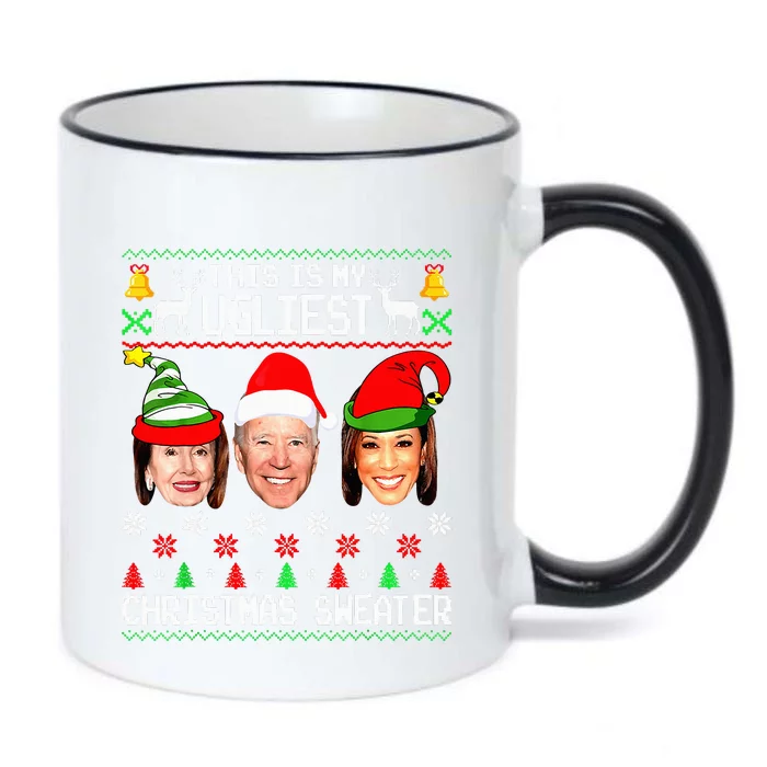 Santa Joe Biden This Is My Ugliest Christmas Sweater Ugly Black Color Changing Mug