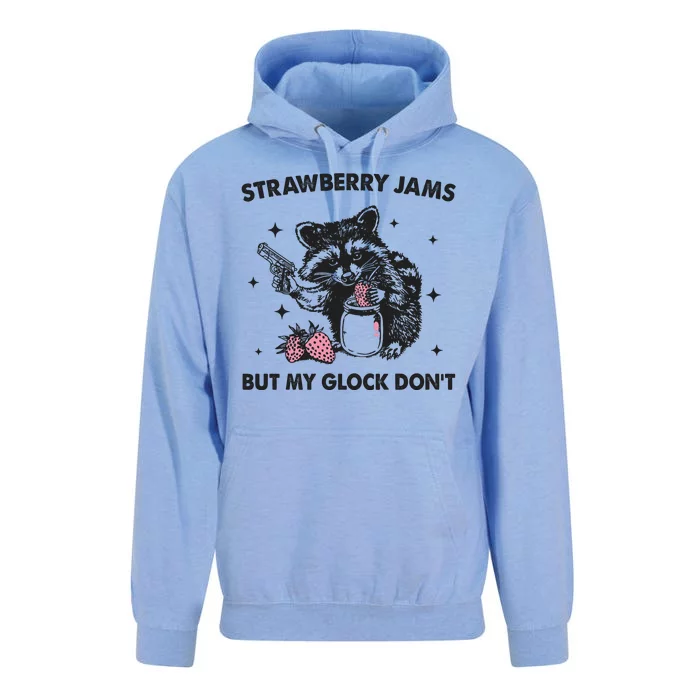 Strawberry Jams But My Glock Dont Funny Raccoon Unisex Surf Hoodie