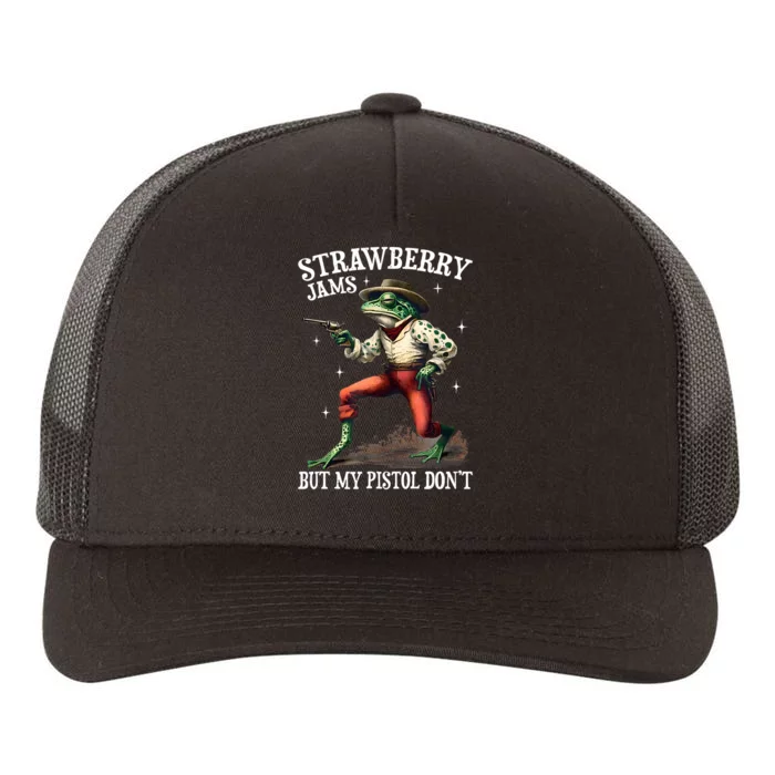 Strawberry Jams But My Pistol DonT Frog Meme Yupoong Adult 5-Panel Trucker Hat