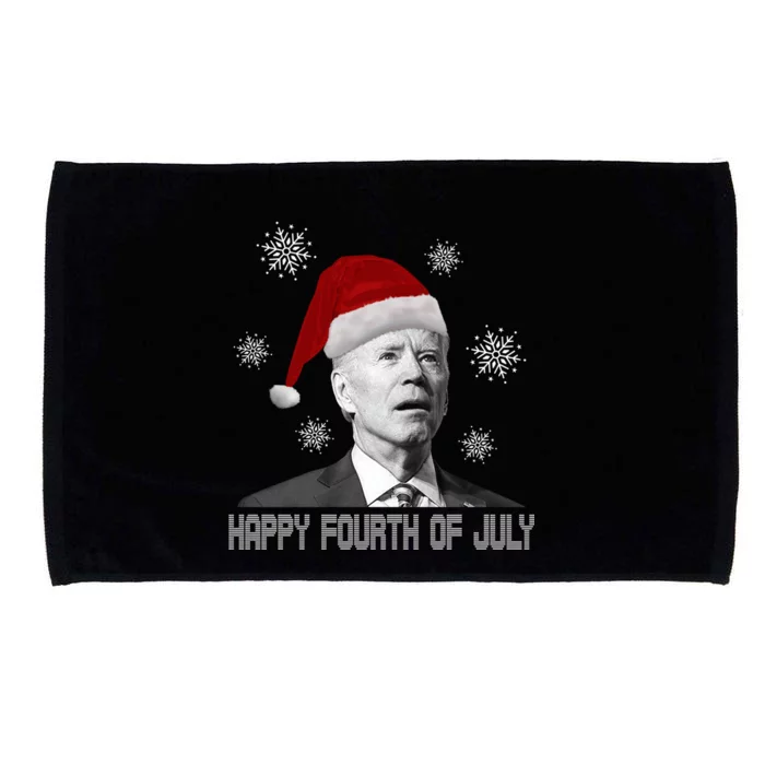 Santa Joe Biden Happy 4th Of July Ugly Christmas Gift Microfiber Hand Towel