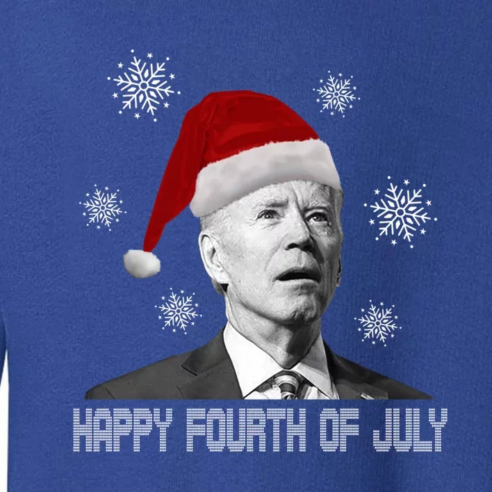 Santa Joe Biden Happy 4th Of July Ugly Christmas Gift Toddler Sweatshirt