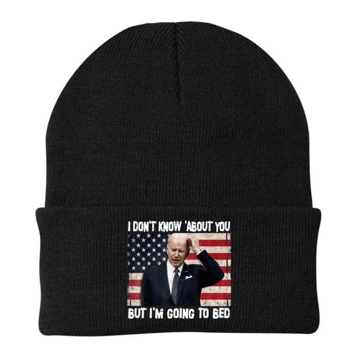 Sleepy Joe Biden Im Going To Bed Politicla Funny Quote Knit Cap Winter Beanie