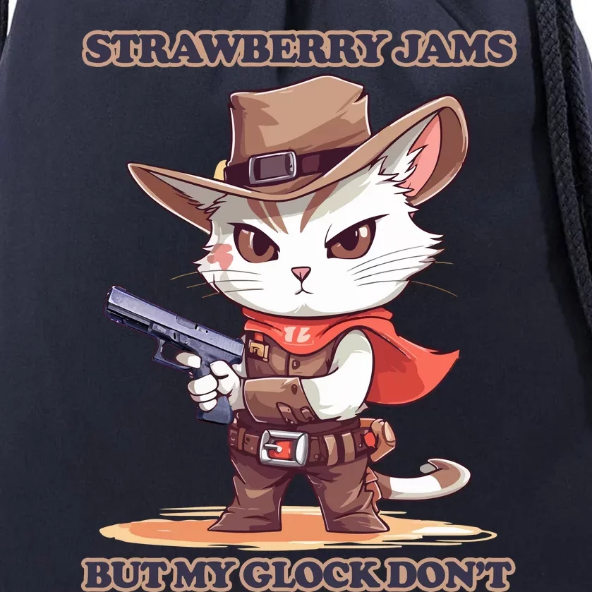 Strawberry Jams But My Gloc K Dont Cat Funny Drawstring Bag