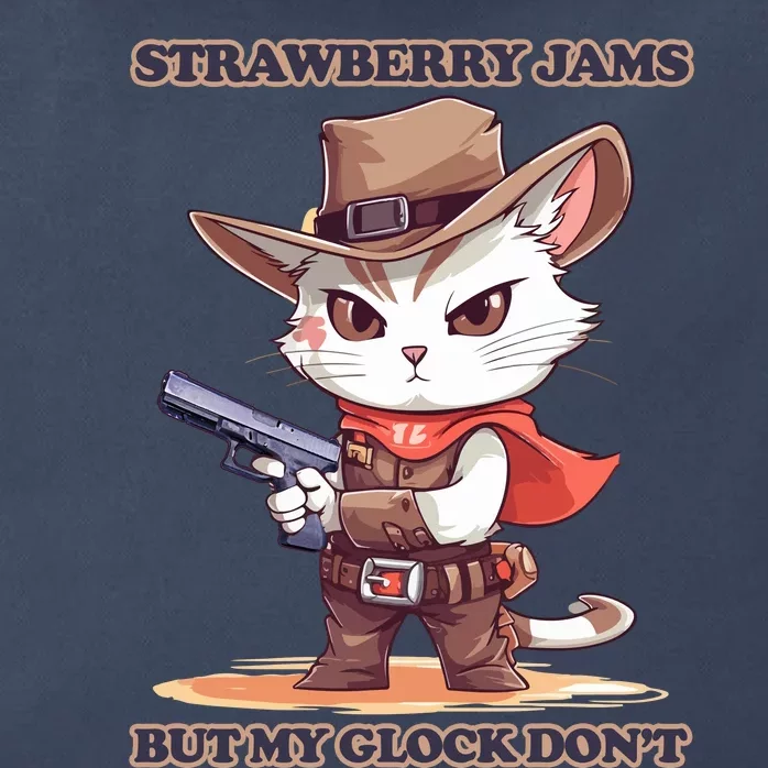 Strawberry Jams But My Gloc K Dont Cat Funny Zip Tote Bag