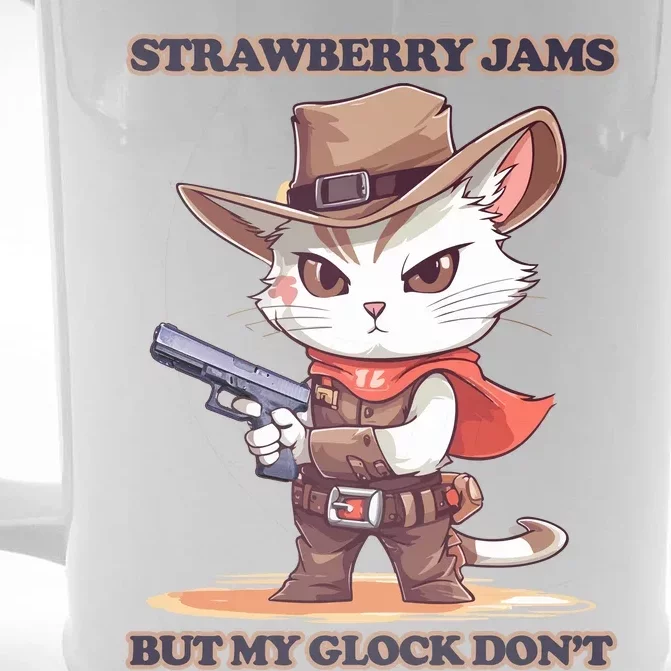 Strawberry Jams But My Gloc K Dont Cat Funny Front & Back Beer Stein