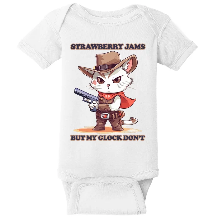 Strawberry Jams But My Gloc K Dont Cat Funny Baby Bodysuit