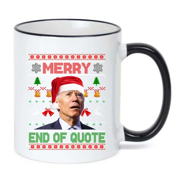 Santa Joe Biden Merry End Of Quote Christmas Ugly Sweater Gift Black Color Changing Mug