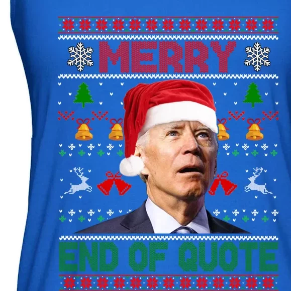 Santa Joe Biden Merry End Of Quote Christmas Ugly Sweater Gift Ladies Essential Flowy Tank