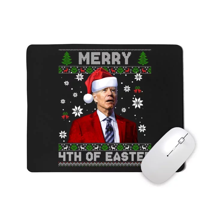 Santa Joe Biden Merry 4th Of Easter Funny FJB Anti Biden Ugly Christmas Sweater Mousepad