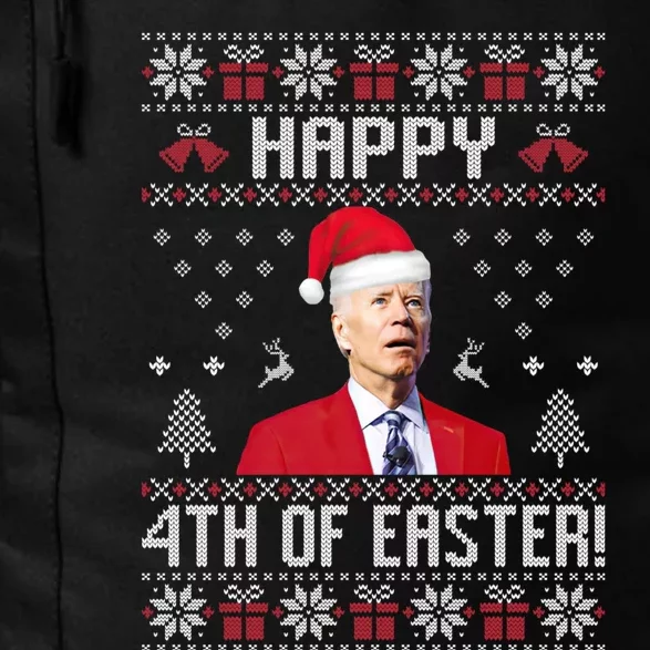 Santa Joe Biden Happy 4th Of Easter Funny FJB Anti Biden Ugly Christmas Sweater Daily Commute Backpack