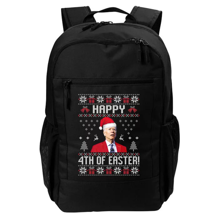 Santa Joe Biden Happy 4th Of Easter Funny FJB Anti Biden Ugly Christmas Sweater Daily Commute Backpack