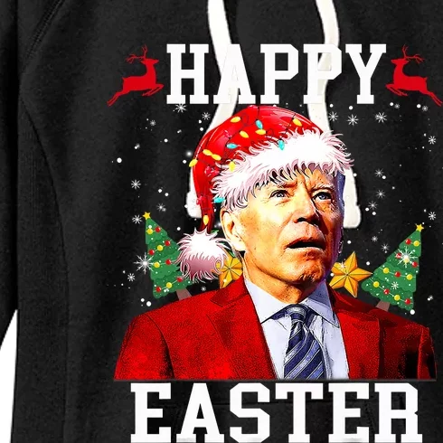 Santa Joe Biden Happy Easter Ugly Christmas Women's Fleece Hoodie