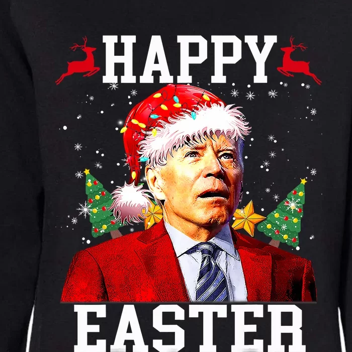 Santa Joe Biden Happy Easter Ugly Christmas Womens California Wash Sweatshirt