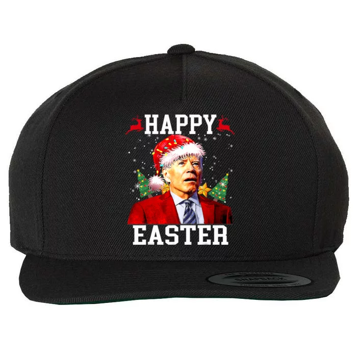 Santa Joe Biden Happy Easter Ugly Christmas Wool Snapback Cap