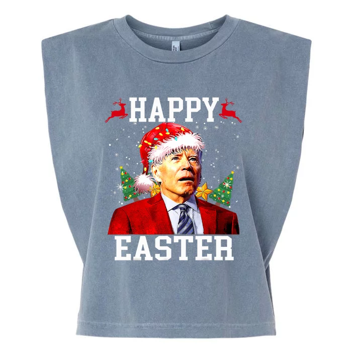 Santa Joe Biden Happy Easter Ugly Christmas Garment-Dyed Women's Muscle Tee