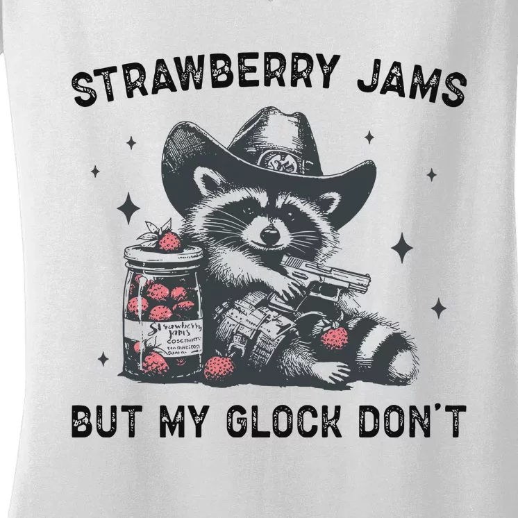 Strawberry Jams But My G.L.O.C.K Dont Women's V-Neck T-Shirt