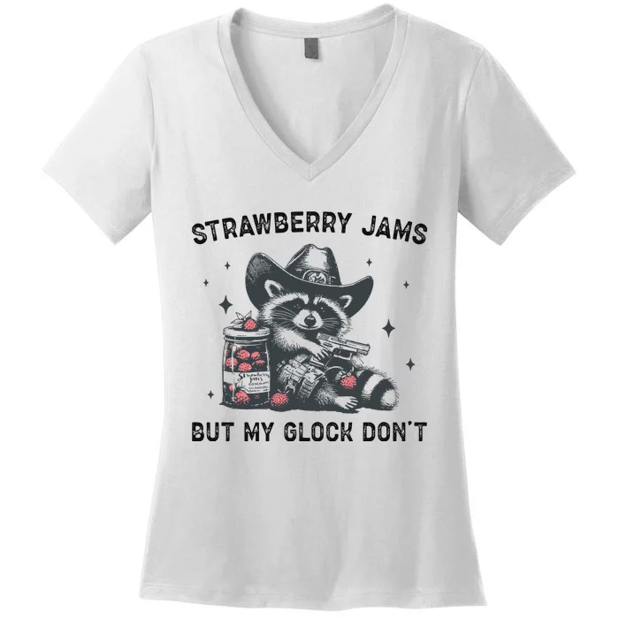 Strawberry Jams But My G.L.O.C.K Dont Women's V-Neck T-Shirt