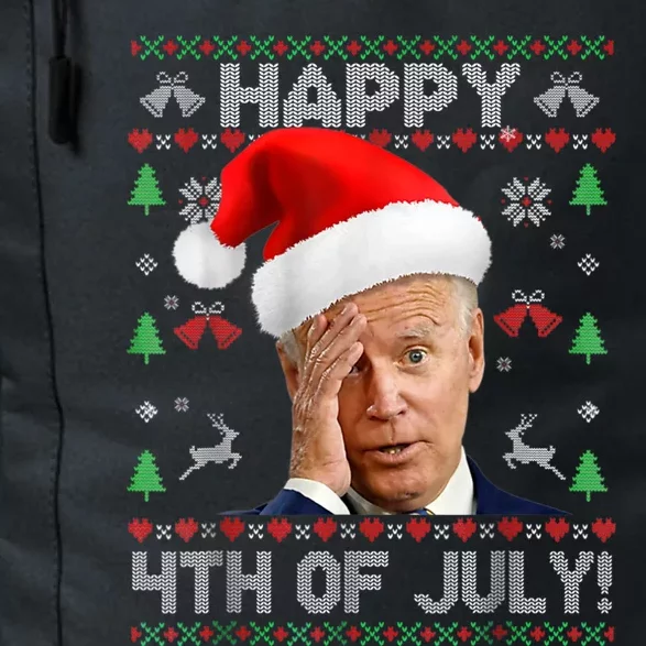 Santa Joe Biden Happy 4th Of July Funny Political Ugly Christmas Sweater Daily Commute Backpack