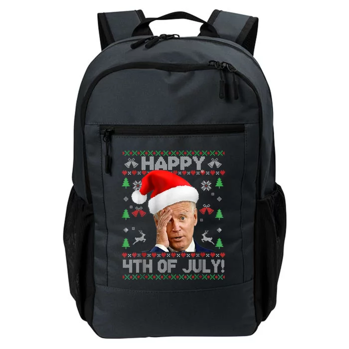 Santa Joe Biden Happy 4th Of July Funny Political Ugly Christmas Sweater Daily Commute Backpack