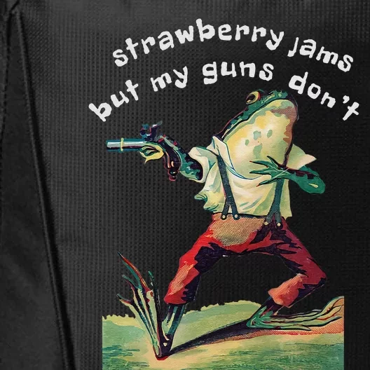 Strawberry Jams But My Gun DonT Funny Saying City Backpack