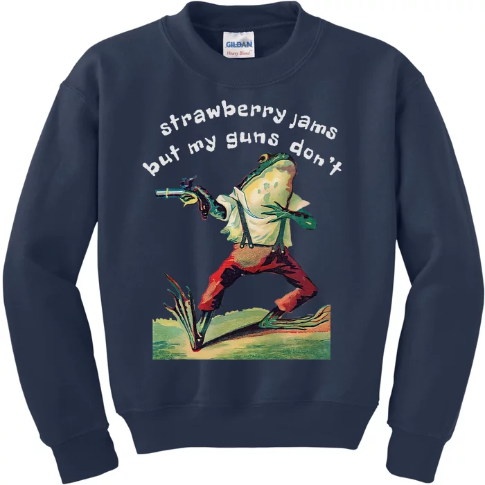 Strawberry Jams But My Gun DonT Funny Saying Kids Sweatshirt