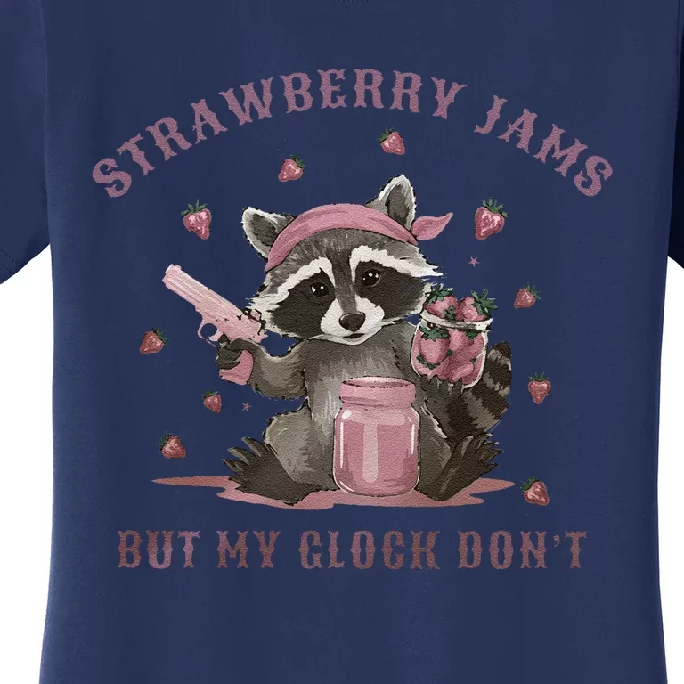 Strawberry Jams But My Dont Funny Raccoon Women's T-Shirt