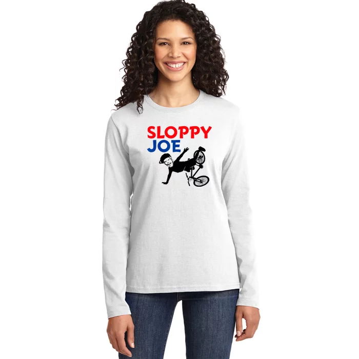 Sloppy Joe Bicycle Funny Sarcastic Ladies Long Sleeve Shirt