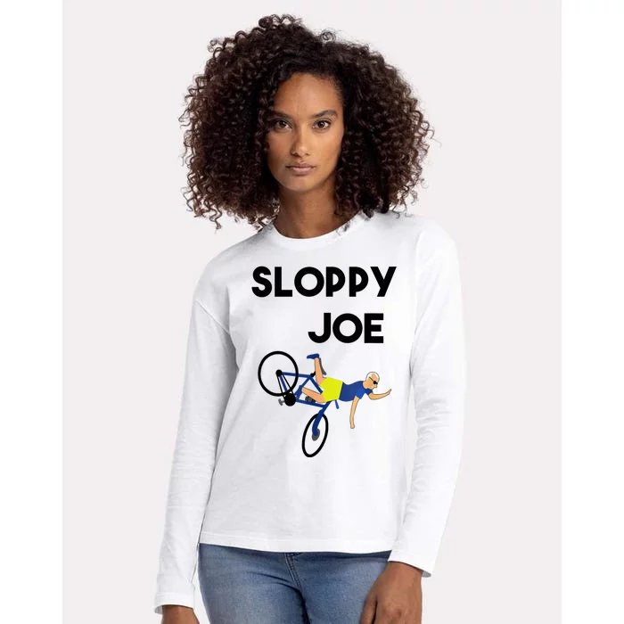 Sloppy Joe Bicycle Funny Sarcastic Womens Cotton Relaxed Long Sleeve T-Shirt